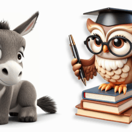 Scuola Asino con Libri