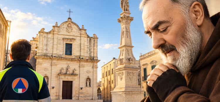 San Pio da Pietrelcina patrono della Protezione Civile San Pio in chiesa madre insieme alla protezione civile